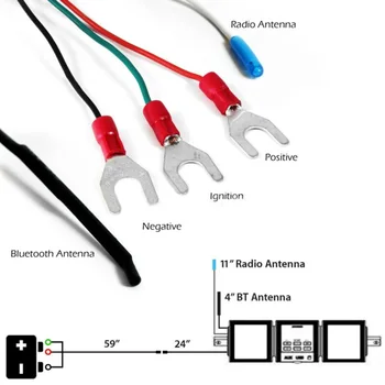 Ghidon Motocicleta Hi-Fi Bluetooth Music Player Mp3 Difuzor Difuzor Stereo Fm Radio Rezistent La Apa Suport Reglabil Audio Player