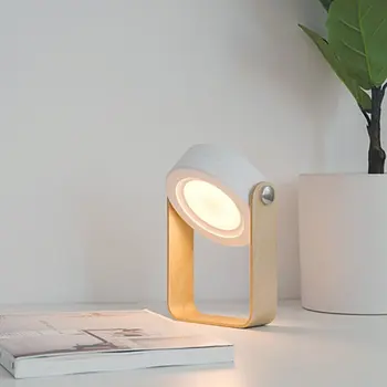 LED Mâner de Lemn Felinar Portabil Lampa Telescopic de Pliere USB Reîncărcabilă Lampă de Masă de Încărcare Lumina de Noapte Lectură Lampă de Birou