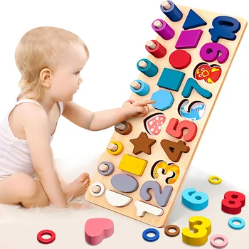 Nouă Copii Eduactional Jucării Multi-funcția Logaritmică Bord Montessori Educative Jucarii din Lemn Pentru Copii din Lemn Matematica Jucarii