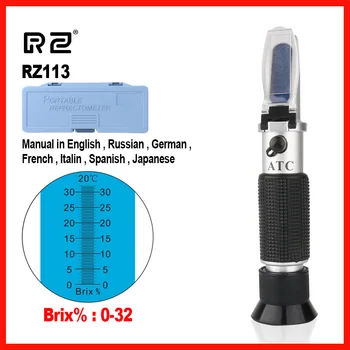 RZ Înaltă Calitate Brix Refractometru Optice Zahăr Băuturi, Alimente Instrument Portabil 0~32% RHB-32 ATC Refractometru