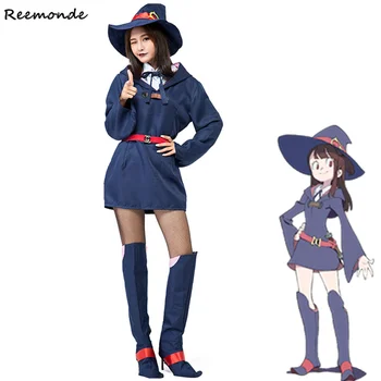 Anime Mica Vrăjitoare Academia KagariAtsuko Costume Cosplay Akko Kagari Rochii Pălărie Uniformă Școlară Pentru Femei Fete Set Complet De Haine