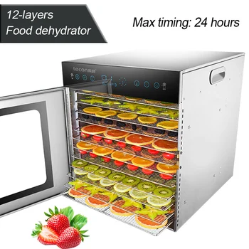 12-straturi de Alimente dehydrator Comercial/casa cu dublă utilizare alimente uscător de Inox fructe legume de uscare mașină de 220V/50HZ 1000W 1 BUC