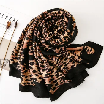 2021 Moda Kaki Leopard Dot Stele Vascoza Eșarfă Doamna de Imprimare Moale Șaluri și Împachetări Pashmina Furat Bufandas Musulmane Hijab Snood