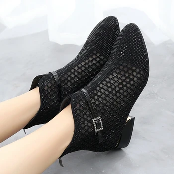 GKTINOO Moda Pietre Tifon Sandale de Vara Noi Plasă de Cizme din Piele Pantofi pentru Femei Cizme Tubulare de Dimensiuni Mari 40-42