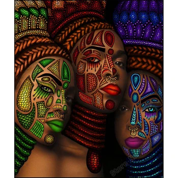 Plină Piața de Foraj 5d DIY Diamant Pictura Kituri de Artă Africană Fata Șarpe Femeie Imagine Stras Mozaic de Diamante Broderie Cusatura