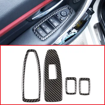 4buc Real Fibra de Carbon Interior Masina geamurilor Butonul Cadru Trim Autocolante Pentru BMW 3 4 Series F30 F35 2013-2019 Accesorii