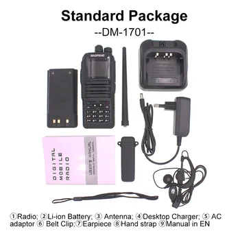 Baofeng modul dual analogic si Digital, walkie talkie DM-1701 fonduri proprii de Nivel 1+2 Timp Dual Slot Dual Band VHF & UHF Două Fel de Radio DM1701