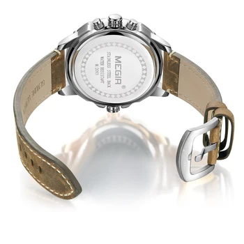 MEGIR Nou Design Ceas Sport Cronograf Ceasuri de Lux de Moda Pentru Bărbați Dual Time Zone Ceas Relogio Masculino Bărbați Cuarț Ceas