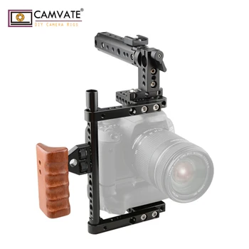 CAMVATE Camera Cusca Cu partea de Sus/ de Lemn Maner (Dreapta) Pentru Canon EOS 1DC/1DX/Nikon D3X/D3S / Sony a7S/a7R/a7RII/GH5/GH3/GH4