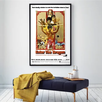 BRUCE LEE clasic ' 70 postere de film Poster Pânză Acasă Decor de Perete (Fara Rama)