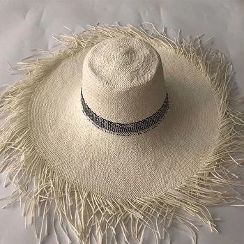 ZJBECHAHMU Casual Solid Epocă Paie, Pălării de Soare Pentru Femei de Vara Capace în aer liber, vacanță umbra plaja pliere pălărie de paie Nou fedoras
