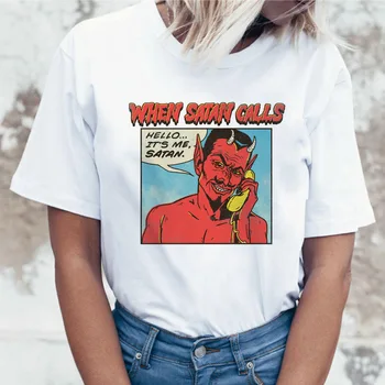 Satana Rău Reaper Amuzant Groază Tricou Satanism pentru Femei de sex Feminin Spirit Demon Halloween Craniu Sumbre T - Shirt Dracu ' T Shirt