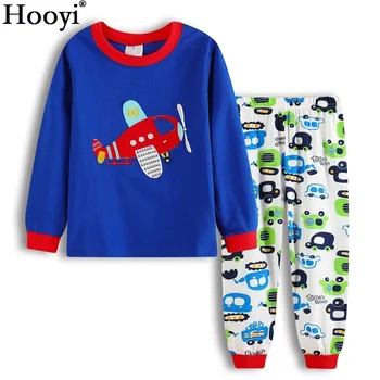 Hooyi 2018 Crocodil Baby Boy Pijamale, Haine Lungi Costume Dungă Albastră de Primăvară Copii PJ Somn Costum de Bumbac Pijamas T-Shirt, Pantaloni