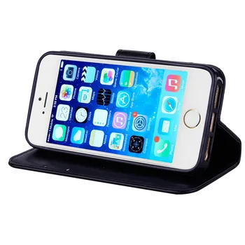 De lux Flip case pentru coque fundas iPhone 5S SE acoperi Cazuri de telefon pentru apple iPhone 5S iPhone 5 5g Caz Telefon Cu Suport Card