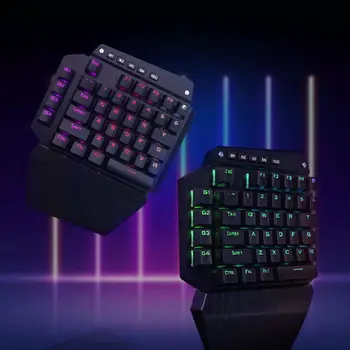 K700 cu O singură mână Tastatură Mecanică RGB LED Backlight Outemu Comutare Macro Definește