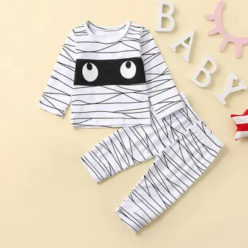 Copil Fată Băiat Haine детская одежда Moda Toamna set de Trei piese de Halloween Desene animate Romper+ Mummy Pantaloni Pălărie Pijamale, Costume