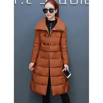 UHYTGF Calitate în jos jacheta parka mujer două rânduri slim haina de iarna femei subțire și ușor în Jos de bumbac plus dimensiune sacou 447