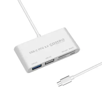 USB 3.0 Type-c Hub Adaptor OTG COMBO 5in1 SD TF Card Reader Conector pentru Laptop pentru Macbook Pro Air 2018