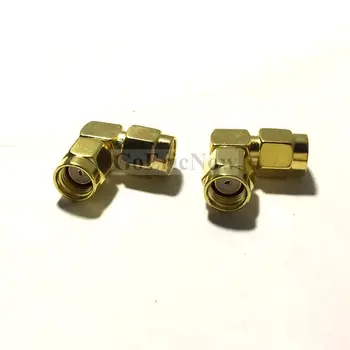 5 buc Coaxial RF 50 Ohm Adaptoare Conector RP-SMA Male la RP-SMA Male Unghi Drept de 90 de Grade Adaptor Placat cu Aur Conector