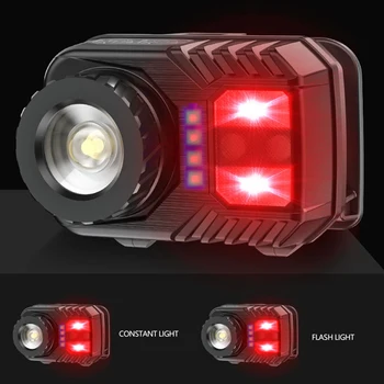 XM-L2 U3 Senzor de Înaltă Calitate cu Zoom Led Far Construit în Baterie Lampă de Cap Far Roșu și Alb care Emit Culori Becuri de Lumina