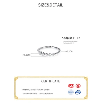 La Monada 51mm-57mm Inel de Argint 925 coreean Inele Pentru Femei din Argint 925 Bijuterii Simple Inele Elegante Pentru Fete Frumoase