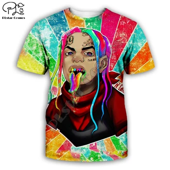 Noul Hot Cantareata 6IX9INE 3D de Imprimare Scurte T Shirt Barbati Femei de Vara cu Maneci Scurte Respirabil Drăguț tricou casual Hipster Topuri XI002