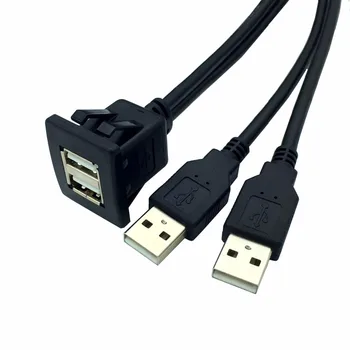 Flush Mount Dual USB 2.0 Adaptor Dock Snap USB 2.0 Cablu de Extensie Noi