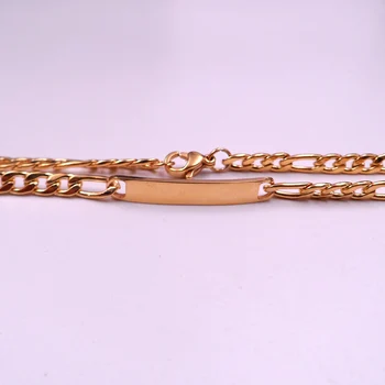 GNAYY femei barbati Moda din oțel Inoxidabil în vrac Aur figaro Link-ul lanț brățară brățară Bijuterii strat subțire de 4,5 mm 22cm (8.66 inch)