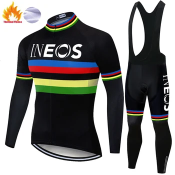 Ineos grenadier ciclism jersey Termică Iarna Fleece cu Maneci Lungi maillots ciclismo în aer liber pantaloni de Călărie roupas ciclismo