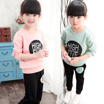 2020 costum de iarna purta pulover cu mâneci lungi de bumbac pentru copii-coreean de externe schimb de scrisori dintre două costume de fete haine pentru copii