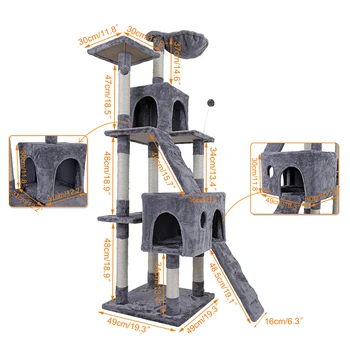 Cat Mobilier Tower Condo Mobilier Cu Pisica Dormind Protejarea Post Scratching Pisoi Animale De Companie Casa De Joaca Castel Alpinism Copac