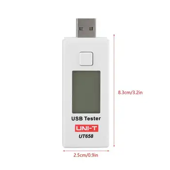 UNITATEA UT658 USB Digital LCD Metru de Putere Multimetru Tester de Tensiune și Curent Monitor,Contor de Curent Capacitate Tester 3C-9V
