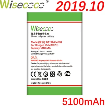 WISECOCO 2 BUC 5100mAh BAT16484000 Baterie Pentru DOOGEE X5 MAX Pro Telefon cea mai Recentă Producție de Înaltă Calitate Baterie+Numărul de Urmărire