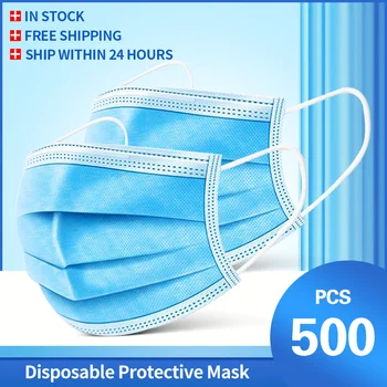 500pcs Masca mascarillas de unica folosinta Masca de Fata mondmasker Nețesute 3 Măști Strat Gura Masca Filtru Respirabil măști de Protecție