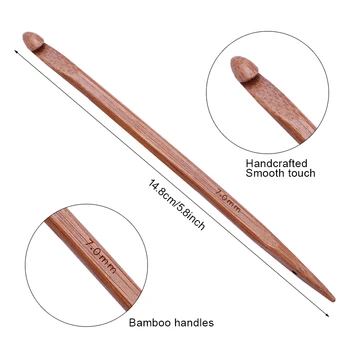 MIUSIE 7pcs/set de 4-7mm Bambus Carbonizat Croșetat Cârlig de Tricotat Ace DIY Pulover Tricotat Instrumente