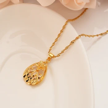 Frumos de Aur vintage Flower set de Bijuterii pentru femei Lanț Pandantiv Cercei Mireasa Nunta Bijoux ziua anniversarygift fete