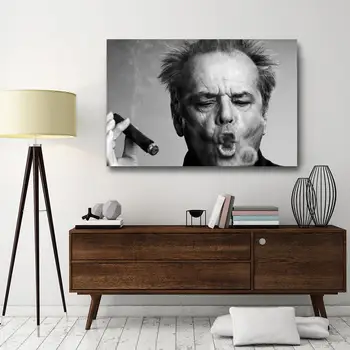 Rezumat Panza Celebritate Jack Nicholson Trabuc Poze Noptiera Acasă Decorative de Perete Postere de Arta HD Imprimare Fara rama, Pictura core