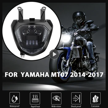 KEMiMOTO Pentru YAMAHA MT07 Faruri MT 07 Lampa LED DRL FZ07 2016 2017 Motocicleta Faruri MT07 110W 12V