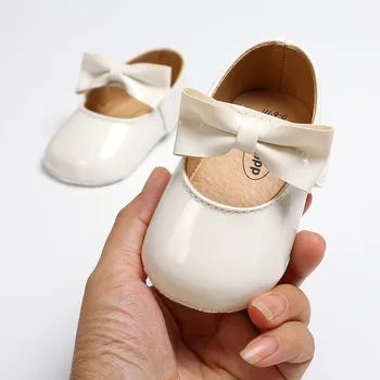 Copil nou-născut Pantofi Fete din piele PU Catarama Prima Pietoni Cu Arcul Roșu Negru Alb Roz Moale cu Talpi anti-alunecare Crib Pantofi