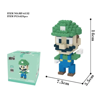 624pcs+ Magic Blocuri Mario Bros Luigi Kinopio Model de Conexiune Cifre Asamblare Mini Cărămizi Jucarii Pentru Copii