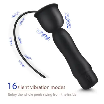 YOTEFUN Silicon Uretral Sunet Vibratoare 16 Viteza Uretral Dilatator 360° Stimularea înfășurați în Jurul valorii de Vibrații уретра Magazinul de Jucării Sexuale