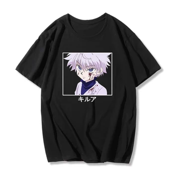 Hunter X Hunter Femei T-shirt Killua Harajuku Gotic Anime-ul Japonez de Distracție de Desene animate de Imprimare O-gât Casual Streetwear Femeie T-shirt