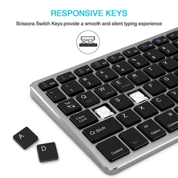 SeenDa tastatura Bluetooth Wireless pentru Tableta, Laptop, Smartphone Reîncărcabilă Portabil Wireless Tastatură cu tastatură numerică