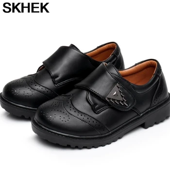 SKHEK Copii Pantofi din Piele pentru Baieti din Piele de Brevet Rochie Pantofi Copii Oxford Black Pantofi de Cauciuc Unic Porc în Interiorul