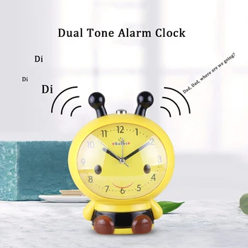 Vorbesc Ceas Cu Alarmă Dublă Ton De Alarmă De Albine Lumina De Noapte Ceas Student Noptiera Copilul De Desene Animate Ceas Deșteptător