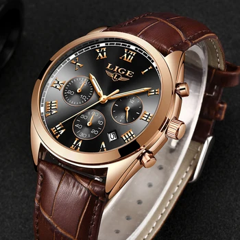 2020 LIGE Ceasuri Barbati Brand de ceasuri de Lux Pentru Bărbați Impermeabil Cuarț Cronograf Ceas Moda Ceas de mână din Piele+Cutie Reloj Hombre