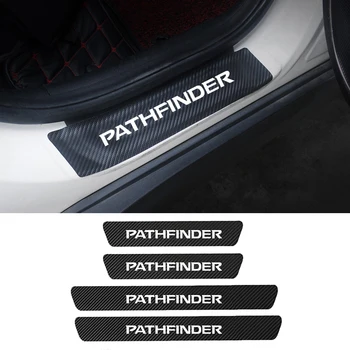 4buc Piele PU Fibre de Carbon Mașină Pragului de Ușă Autocolante Pentru Nissan Pathfinder R50 R51 R52 2000-2016 2017 2018 2019 2020 Accesorii