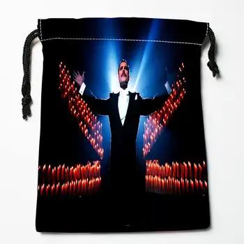 Personalizat Freddie Mercury Satin imprimat sac de depozitare cordon de pungi de cadouri Mai mult Dimensiunea de stocare personalizate imaginea 18*22cm