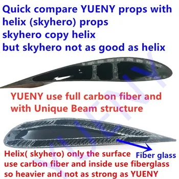 YUENY CorsAir M25 105,110, 115, 120,122,125 cm din fibra de carbon paramotor elice parapanta cu motor cu elice de bună calitate carbon