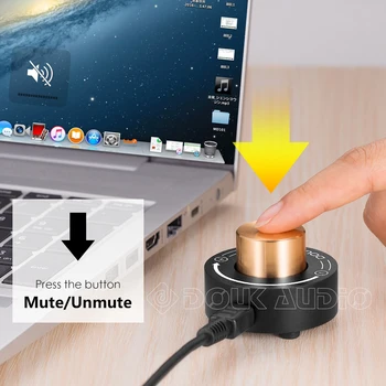Douk Audio Mini USB Controler de Volum Audio fără Pierderi de Reglare Multi-media Audio Difuzor Buton de Control al Volumului, cu O Cheie Mut